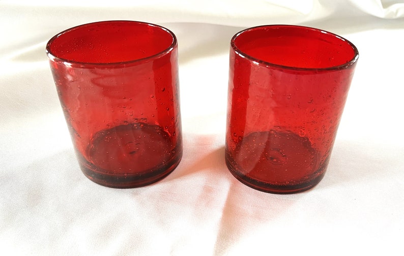 Set de 2 Vaso color rojo rubi