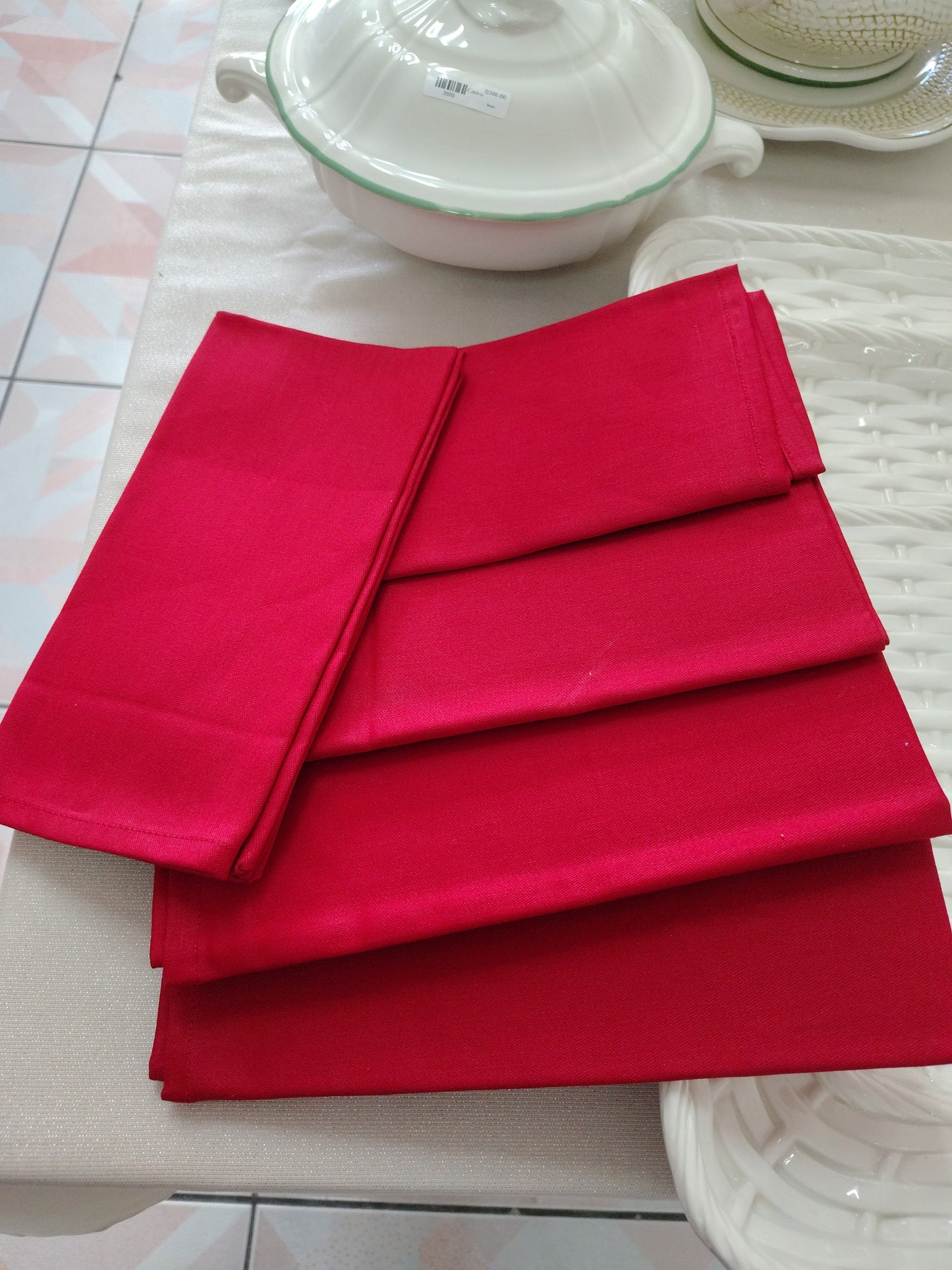 Servilletas de tela de lino,  artesanales ( Set de 5)