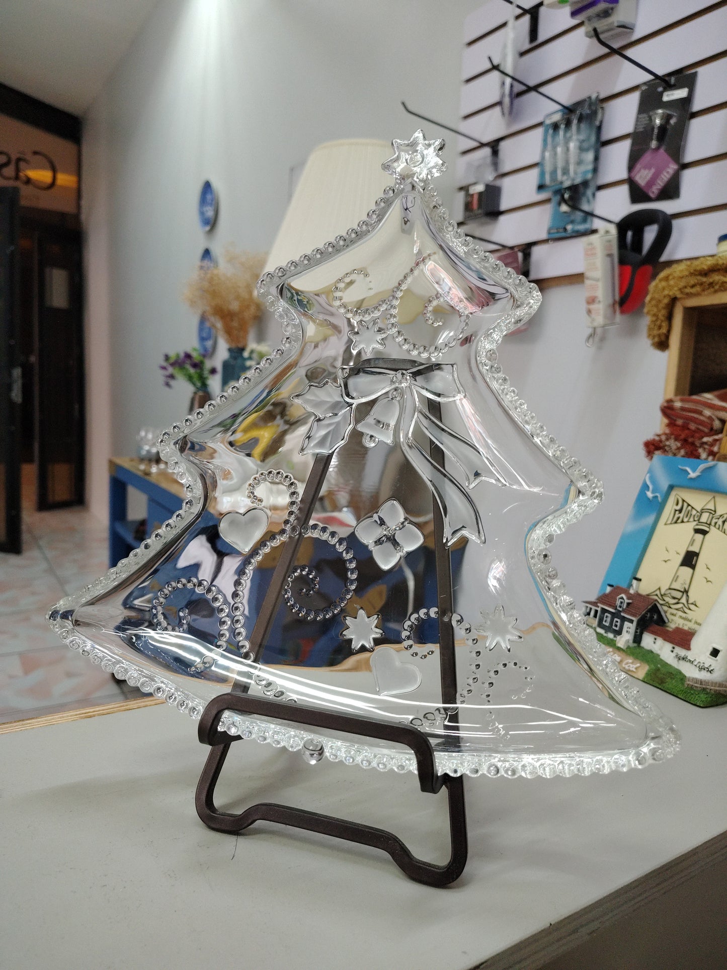 Plato navideño en forma de árbol