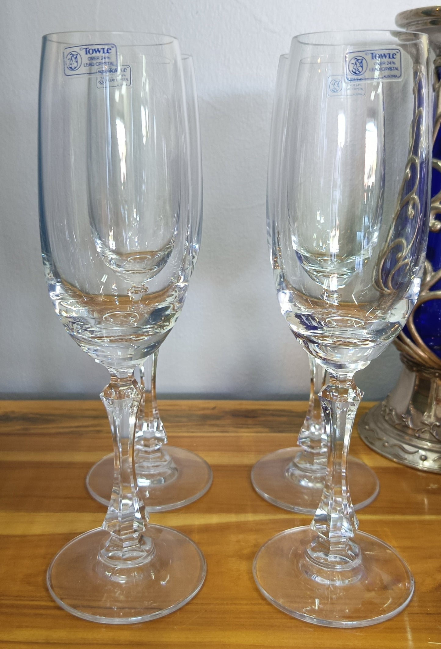 Copas de vino Towle en cristal de plomo austriaco de 24% Set de 4