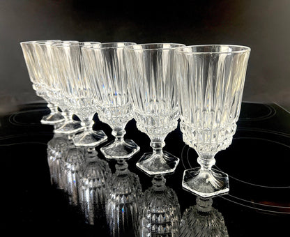 Vintage Fostoria "Heritage Clear" Crystal Goblets, Set of 4