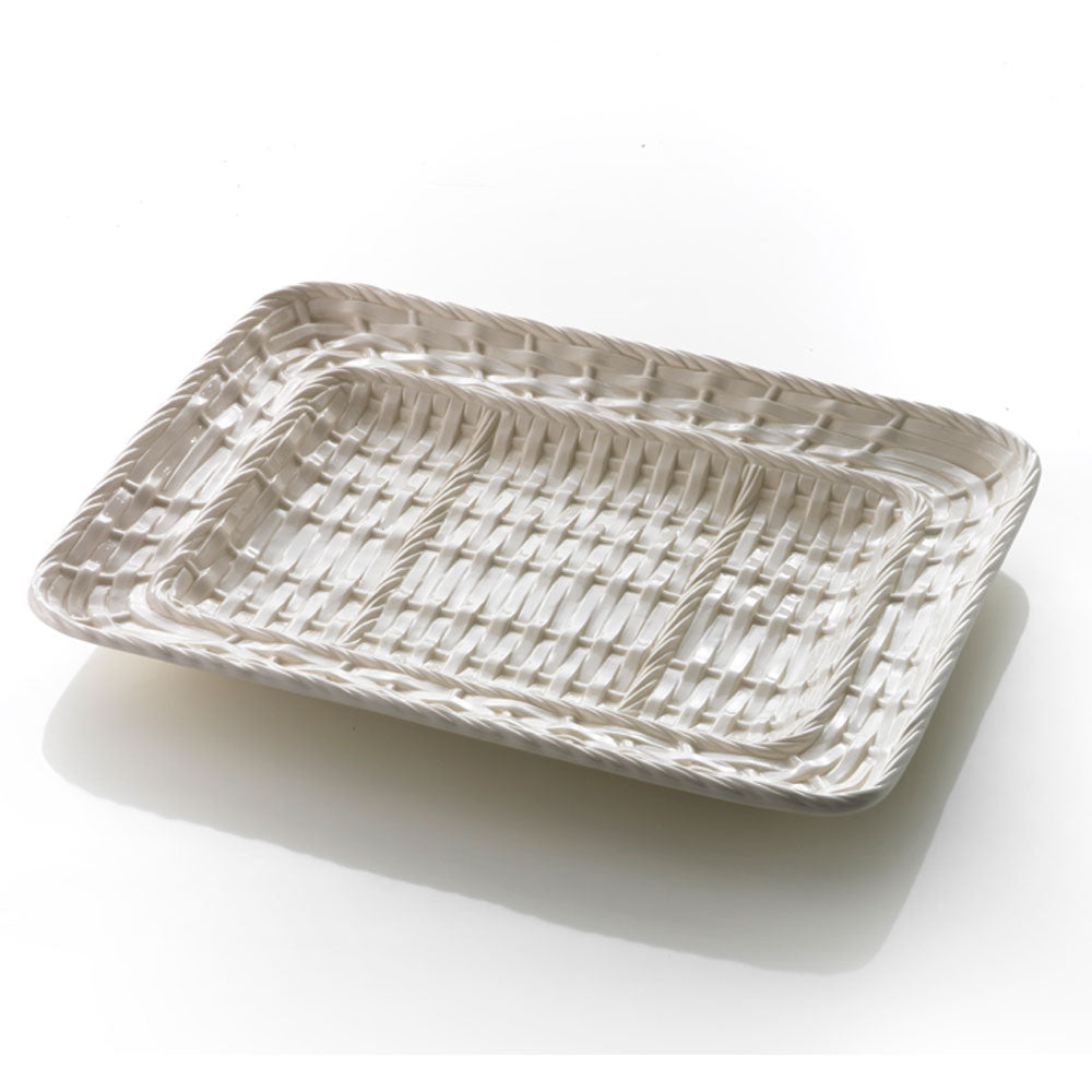 Plato o Bandeja de servicio de cerámica blanca de la "Colección Buffet" de Ceramiche Helios