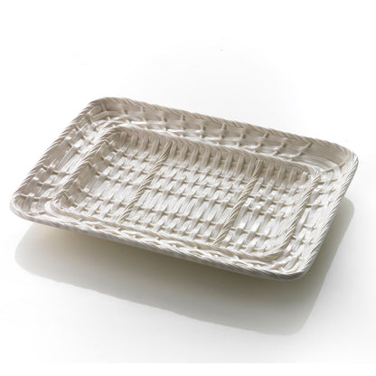 Plato o Bandeja de servicio de cerámica blanca de la "Colección Buffet" de Ceramiche Helios