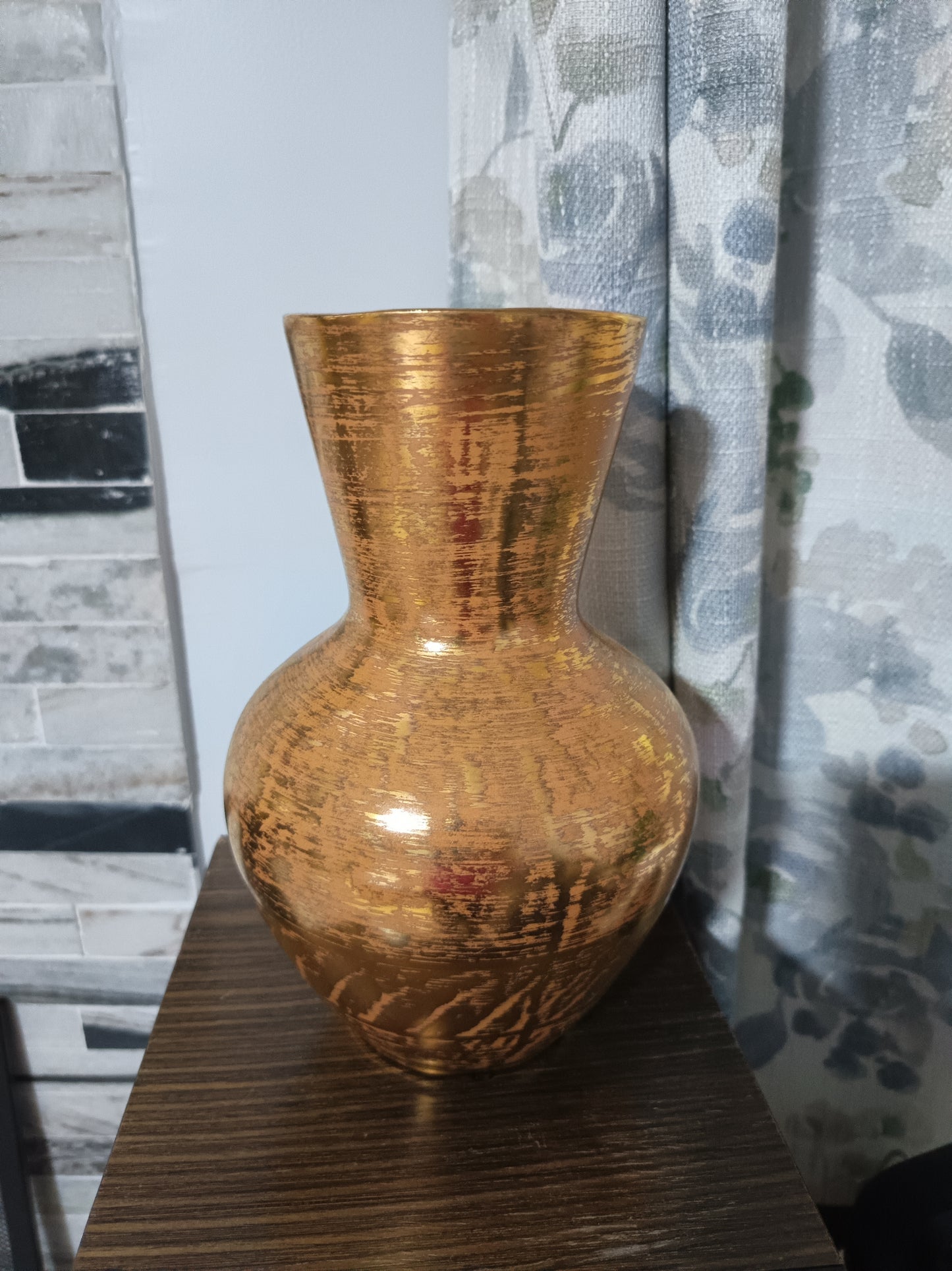 Stangl Granada Gold Vase Hand Painted Crafted vintage Trenton Studio