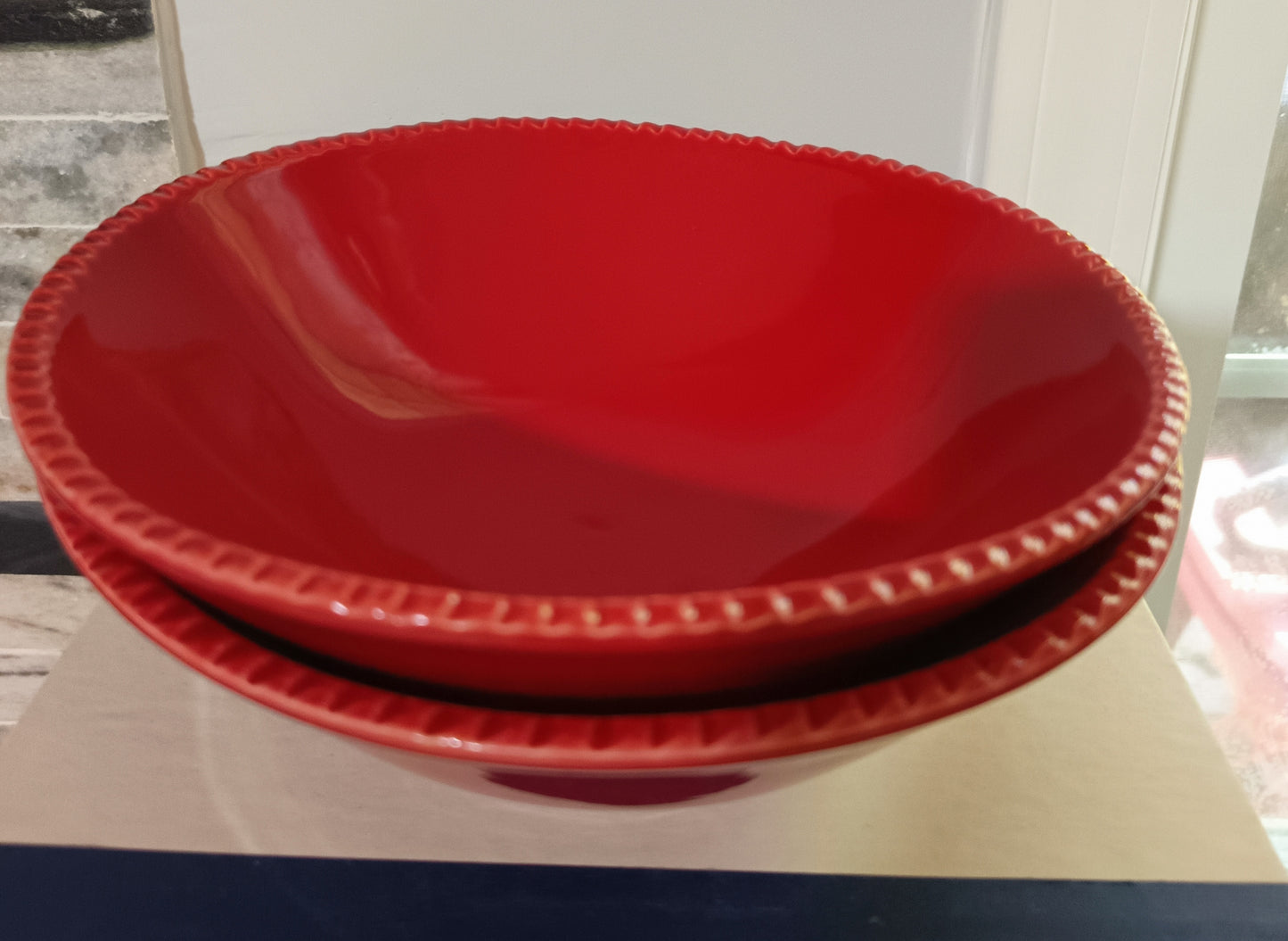 Set de 2 Bowl  de sopa Tavola Bella, color  hechos en Italia, tienen un diámetro de 20 cm y una profundidad de 12 cm.