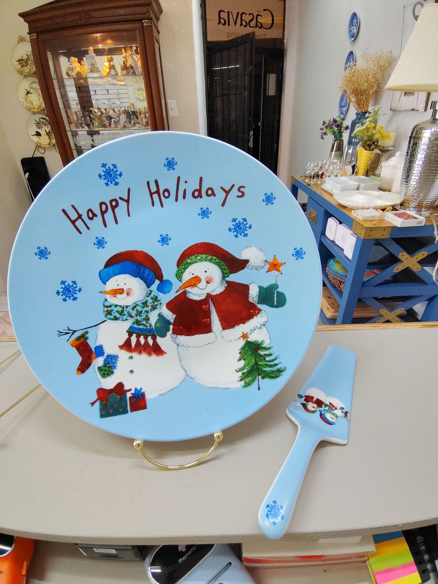 Plato pastelero navideño con Frosty