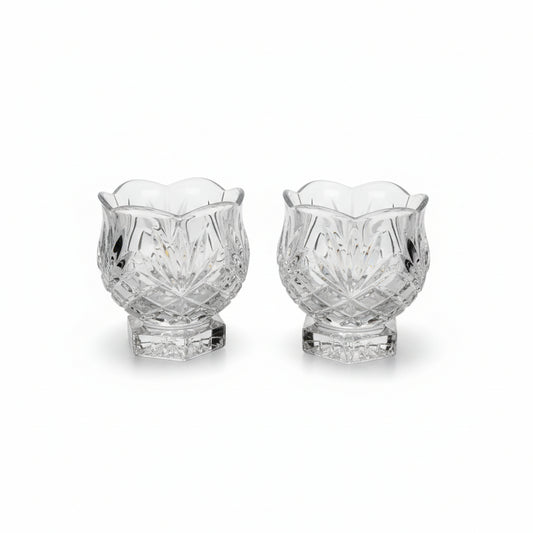 Portavelas Noritake Hampton Hall, fabricado en cristal de plomo (Set de 2)