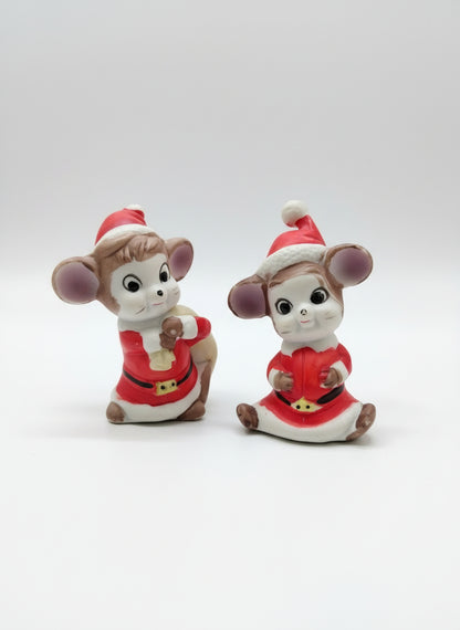 Figura de Navidad– Ratón con Sombrero de Santa (Vintage)