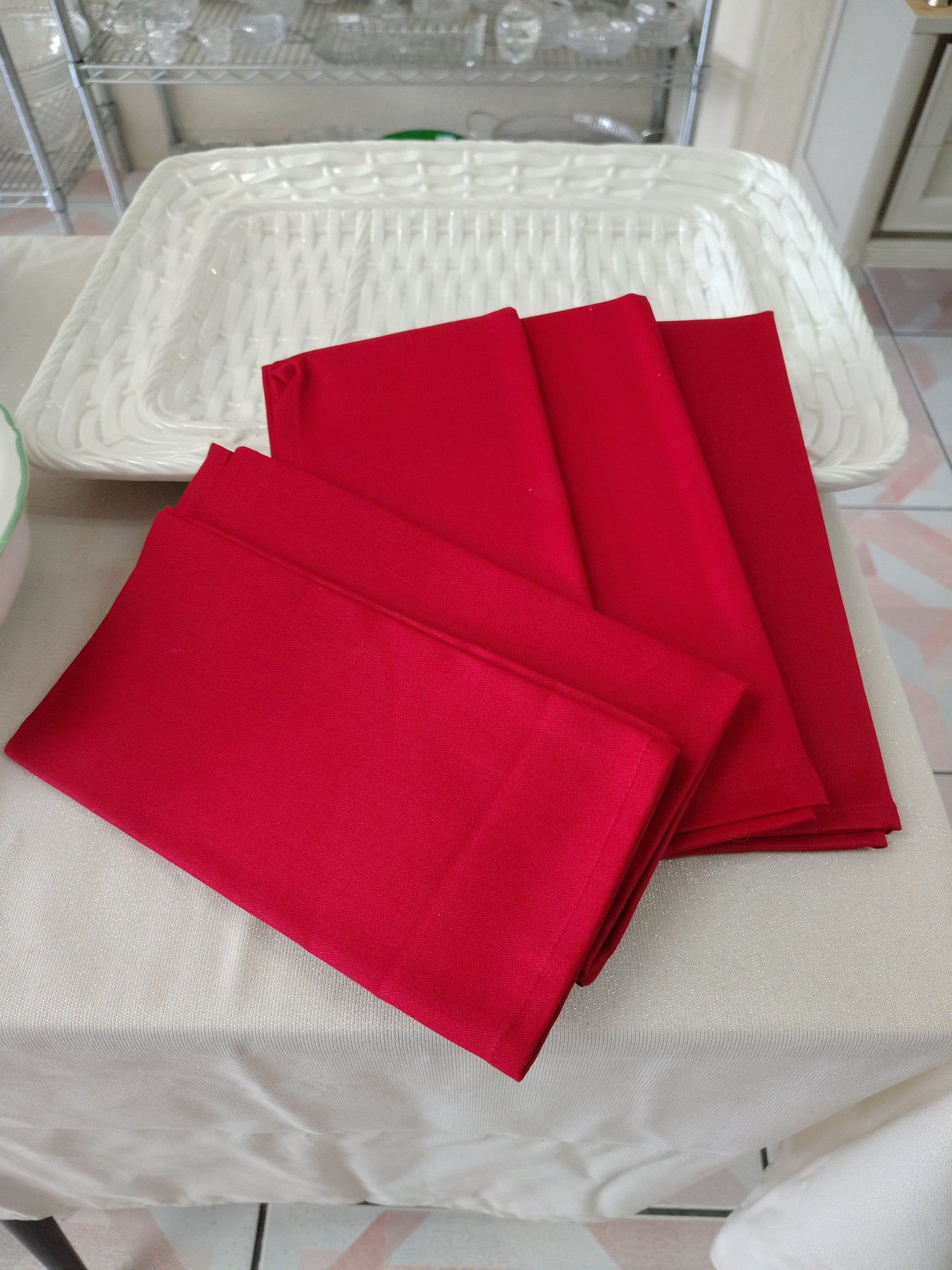 Servilletas de tela de lino,  artesanales ( Set de 5)