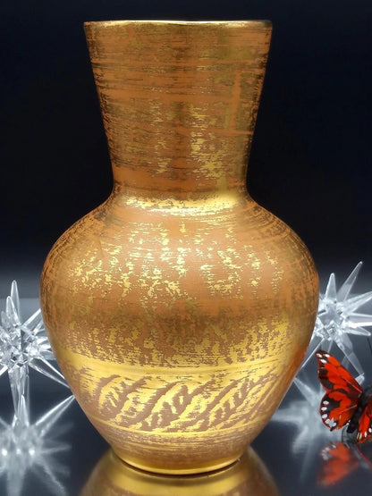 Stangl Granada Gold Vase Hand Painted Crafted vintage Trenton Studio